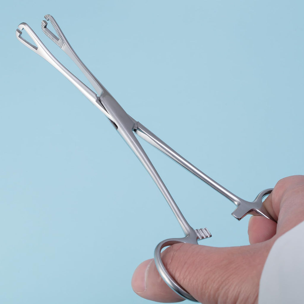 Triangle Opening Piercing Pliers - Surgical Steel Slotted Locking Pennington Forceps | HONGTU implant