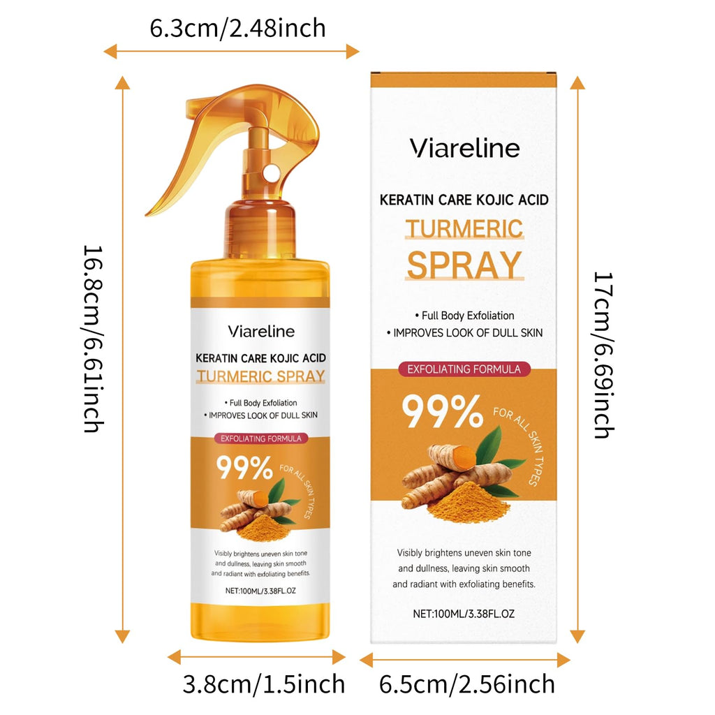 HONGYUNDA Peel Shot Keratin Care Spray — Turmeric Kojic Acid Exfoliating Spray with Retinol, Glutathione