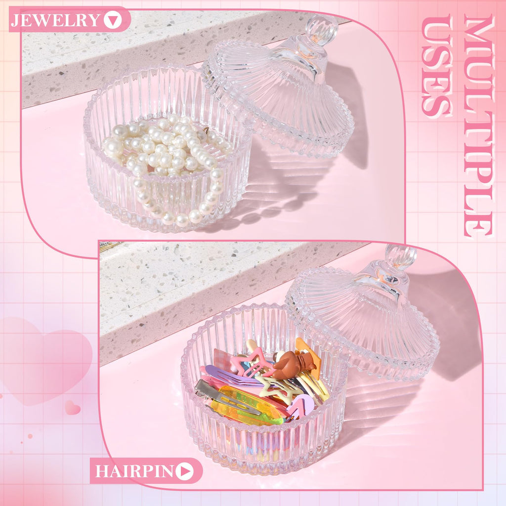 HONSIO Large Pink Body Powder Puff with Crystal Case – 3.54 Inch