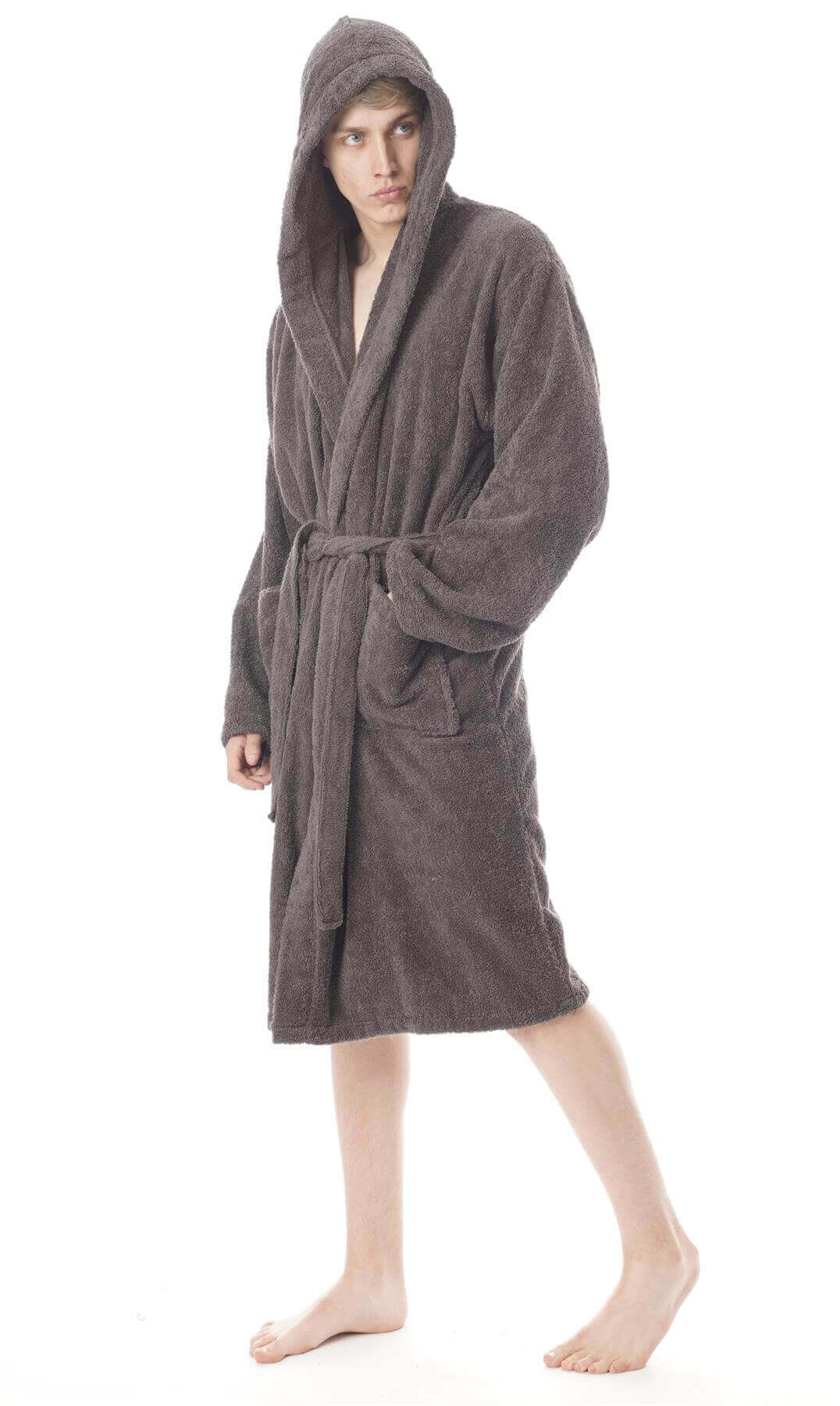Toro Rocco Men's Hooded Bathrobe Super Soft Terry Towelling Ultra Absorbing Long Pile