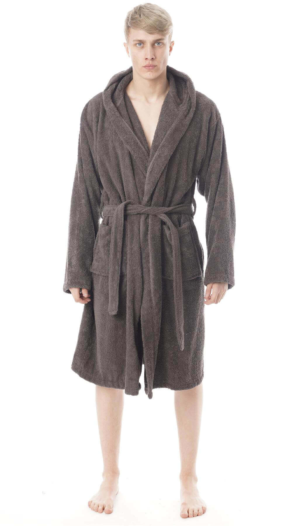 Toro Rocco Men's Hooded Bathrobe Super Soft Terry Towelling Ultra Absorbing Long Pile