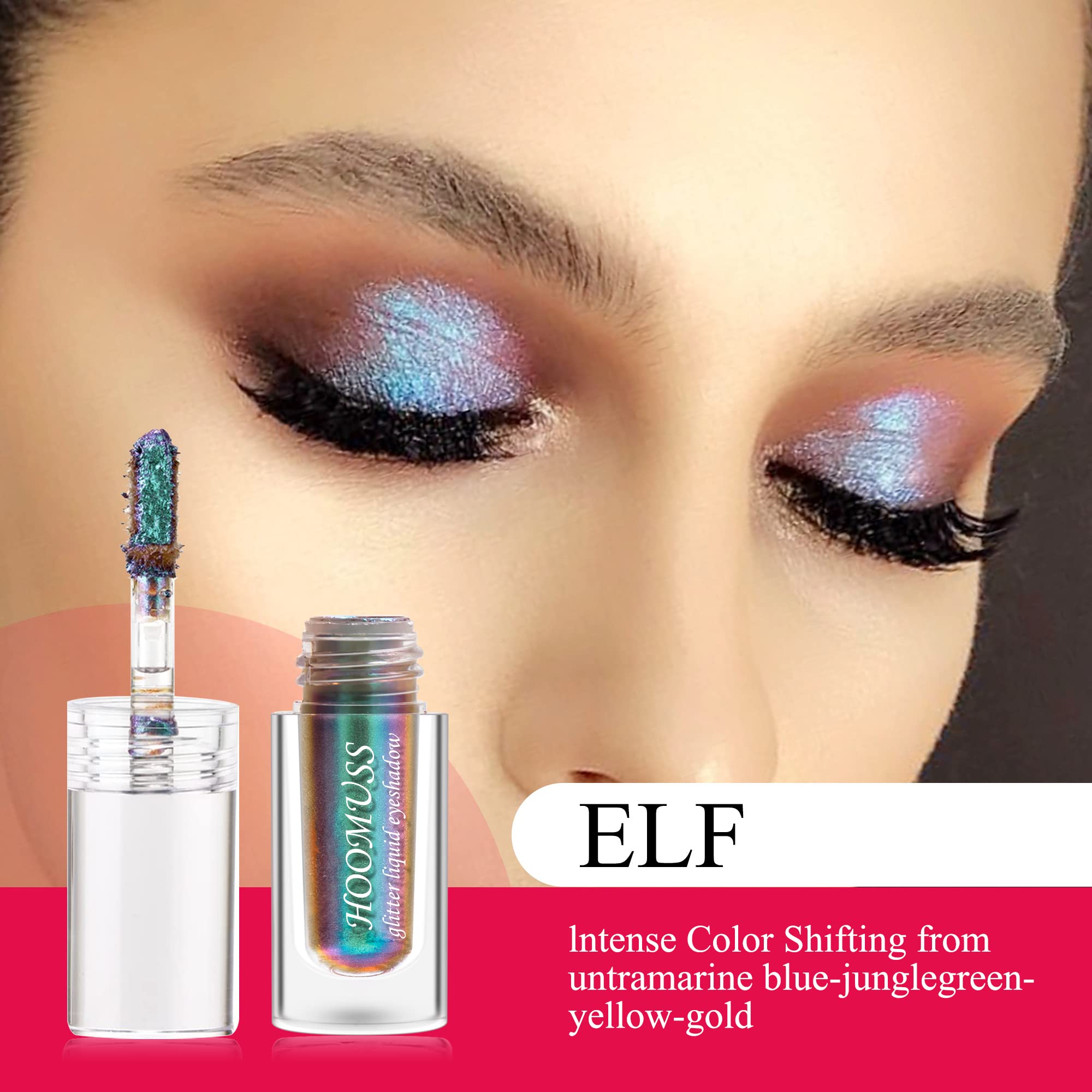 HOOMUSS Glitter Liquid Eyeshadow – 3-Color Chameleon Multichrome Set
