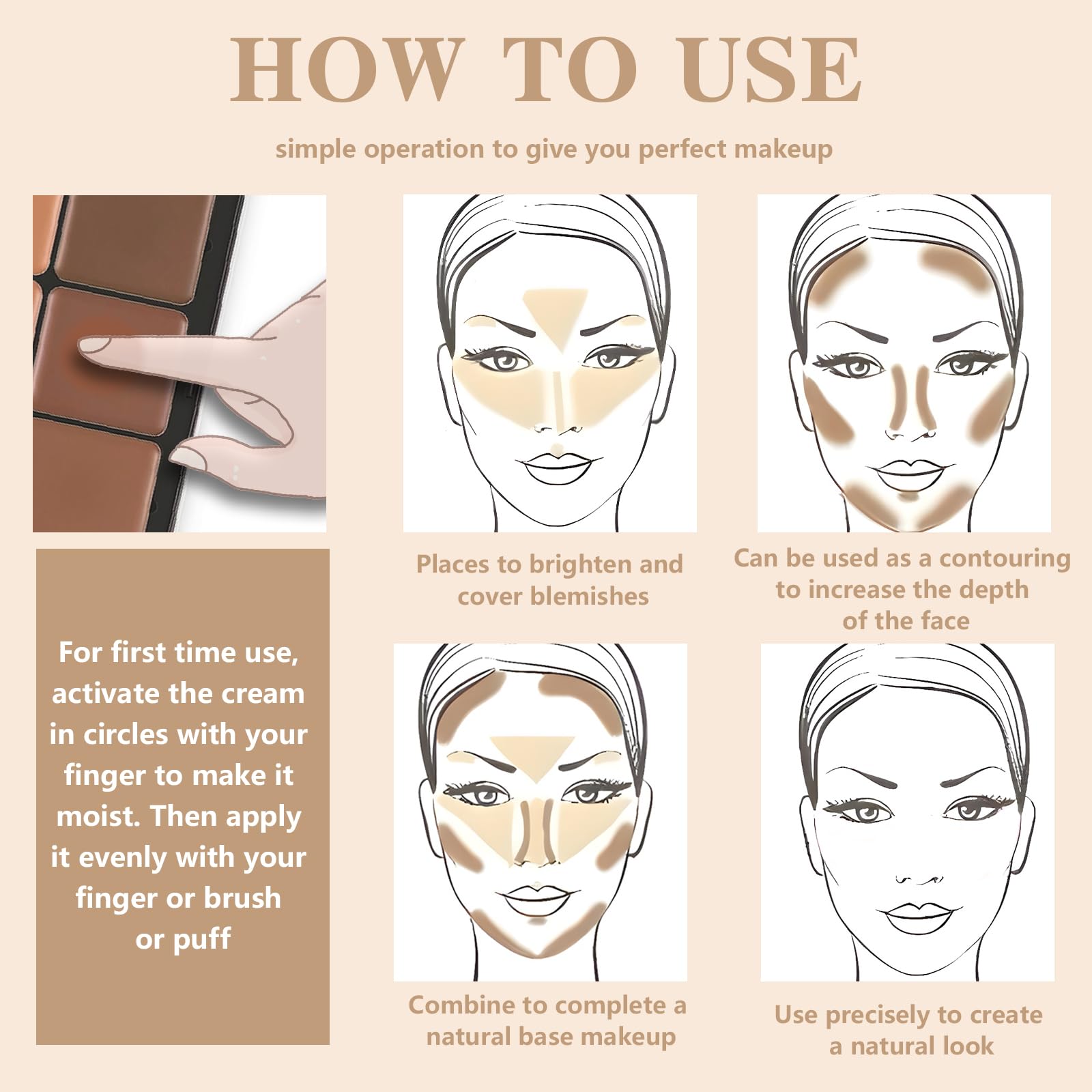 HOSAILY 12-Color Cream Concealer Palette – Long-Wearing, Waterproof, Blendable Coverage