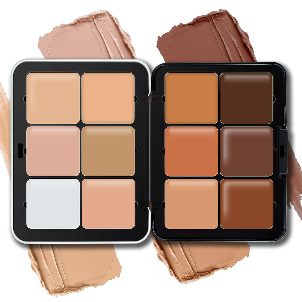 HOSAILY 12-Color Cream Concealer Palette – Long-Wearing, Waterproof, Blendable Coverage