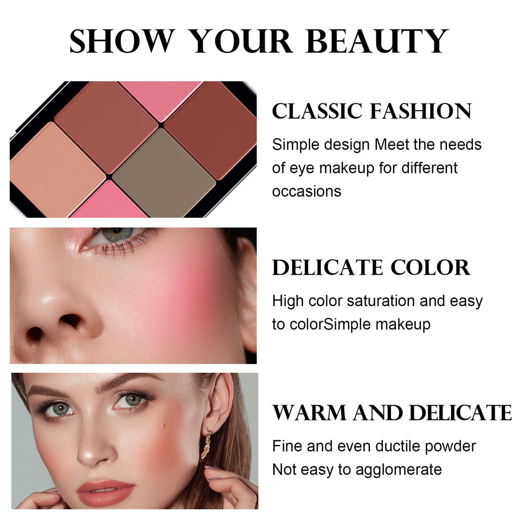 HOSAILY 12-Color Cream Blush Palette – Waterproof, Long-Lasting Matte Blush