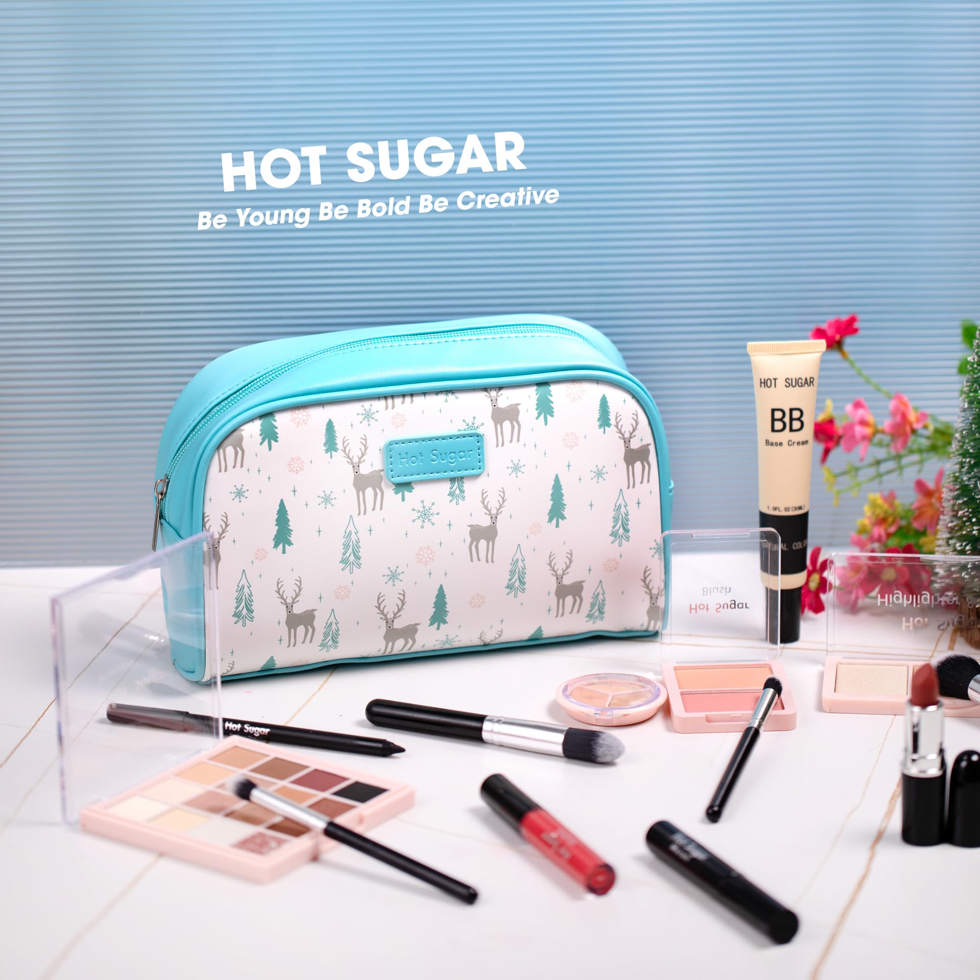 Hot Sugar Travel Makeup Kit – All-in-One Makeup Set for Women (Blue)