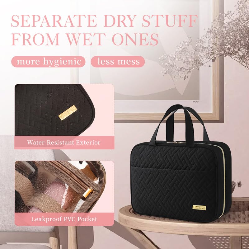 HOTOR Travel Toiletry Bag – Hanging Organizer, Waterproof, Large Capacity