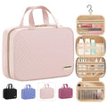 HOTOR Travel Toiletry Bag - Hanging, Large Compartments, Waterproof - Pale Pink