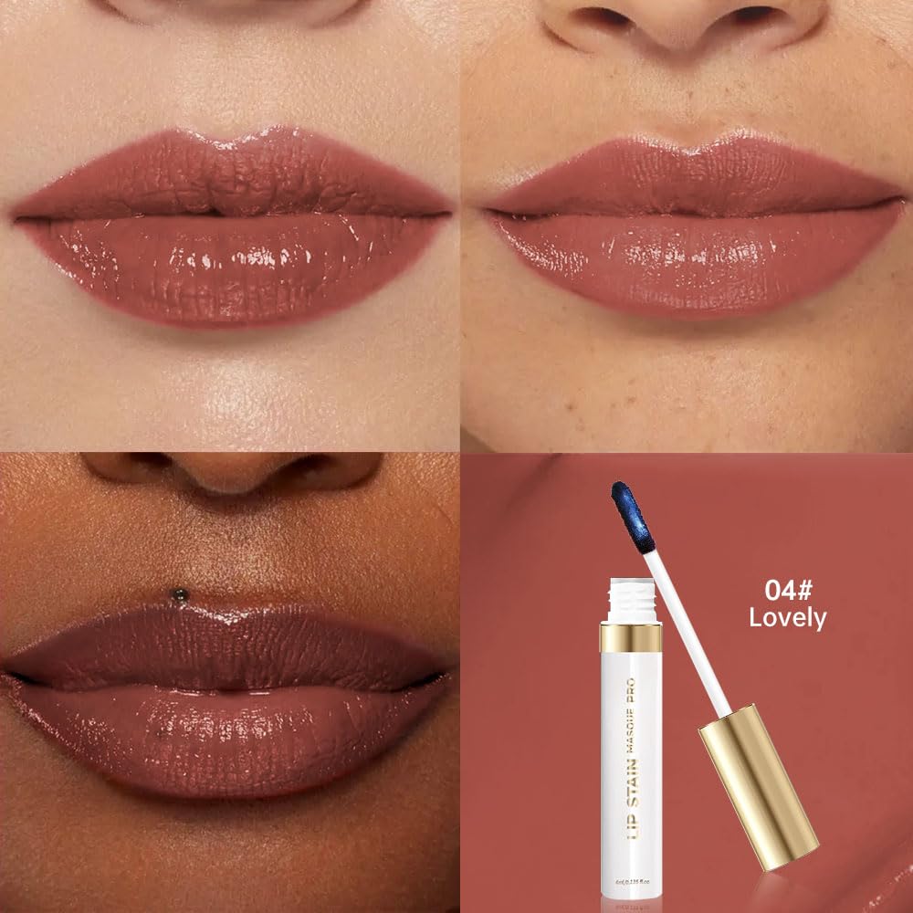 Lip Stain - Wipe-Off & Peel Off Lip Color | Waterproof, Long Lasting, Transfer-Resistant & Smudge-Proof | Easy Wipe Finish, High Pigment | All-Day Kiss-Proof Lip Stain - Muted Terracotta | Houksouml