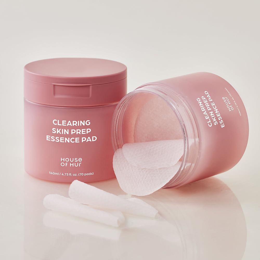 House of Hur Clearing Skin Prep Pads – Fungal Acne Safe AHA/BHA/PHA Toner (70 Pads, 140 ml) | Korean Skincare