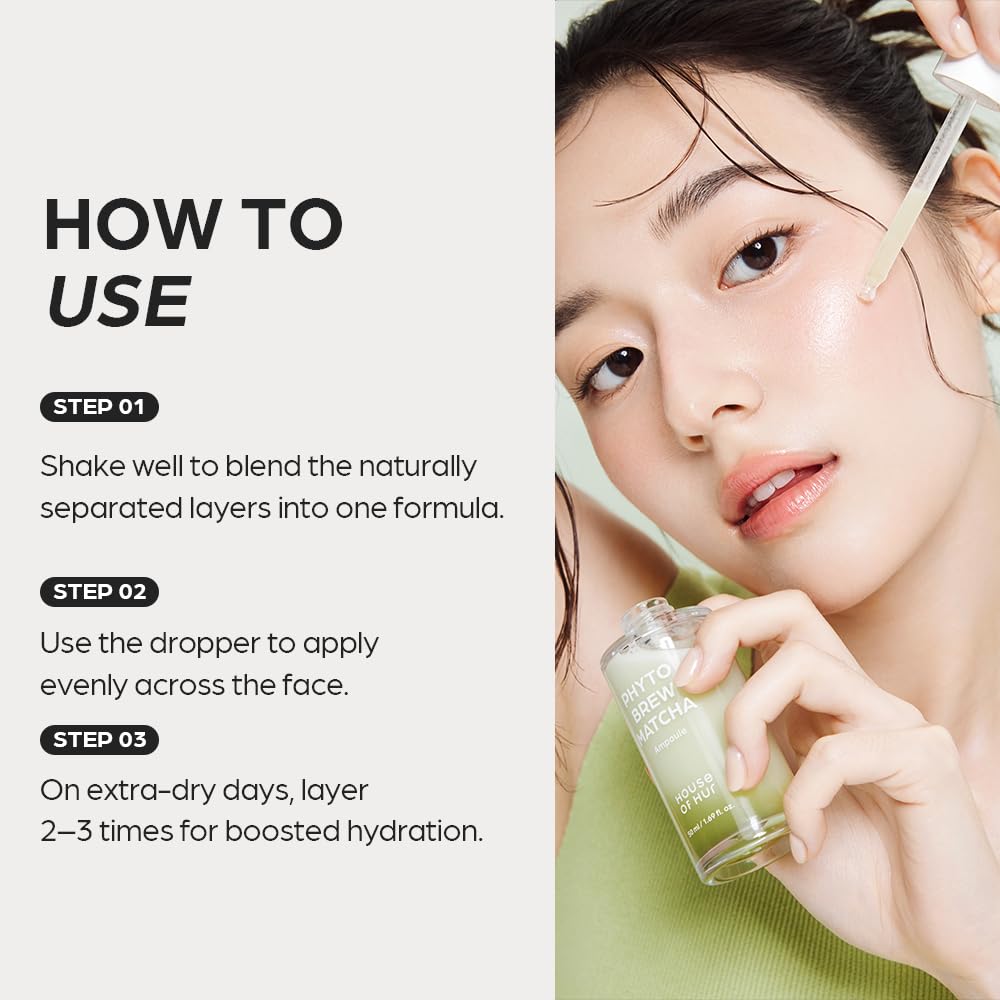 House of Hur Phyto Brew Matcha Ampoule — Lightweight Hydration & Dewy Glow (50 ml / 1.69 fl oz)