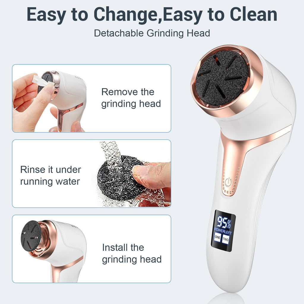 Hoxida 8-Pcs Refill Rollers for Electric Foot Callus Remover – Replacement Heads (4 Regular, 4 Extra Coarse)