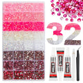HRLbrc 25,000 Pink Jelly Resin Rhinestones – 32-Grid Bedazzler Kit with B7000 Glue