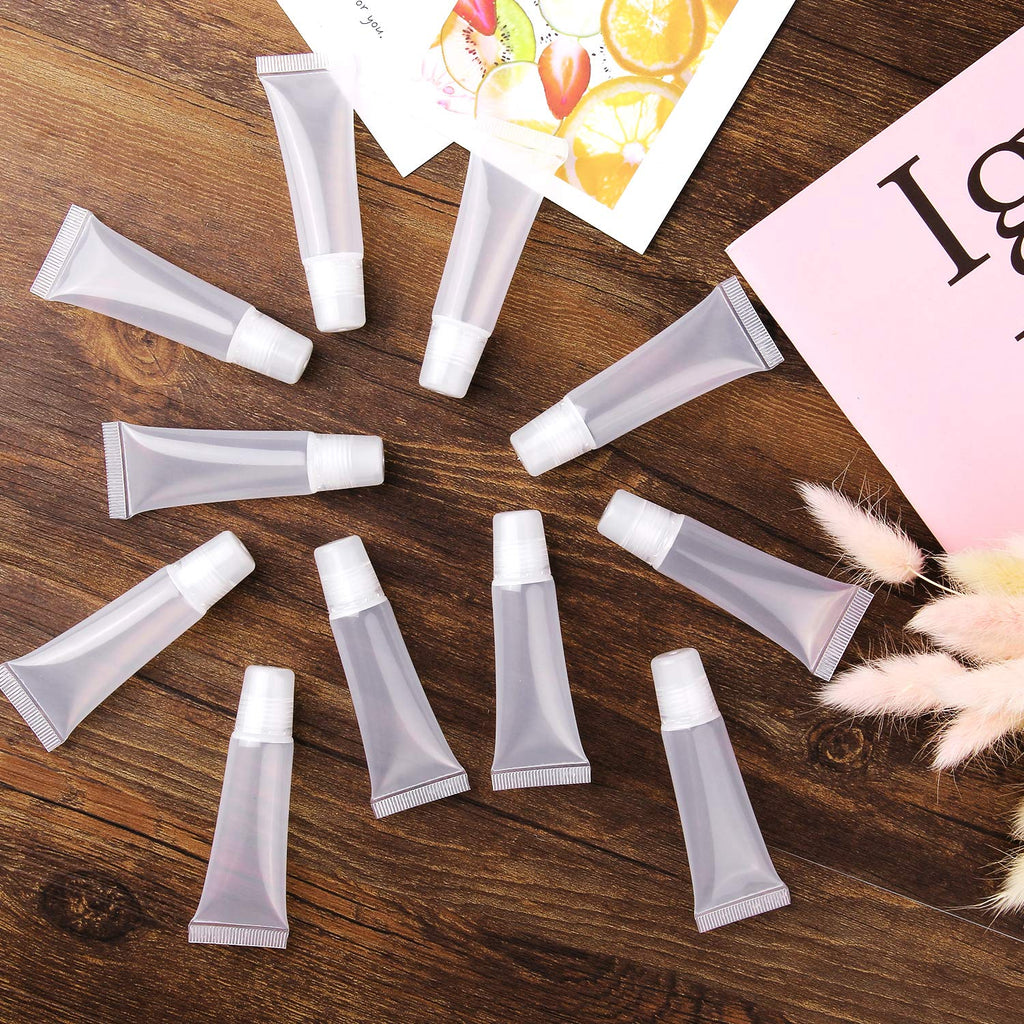 HRLORKC 200Pcs 10ml Empty Lip Tubes – Leak-Proof, Portable Lip Container Set