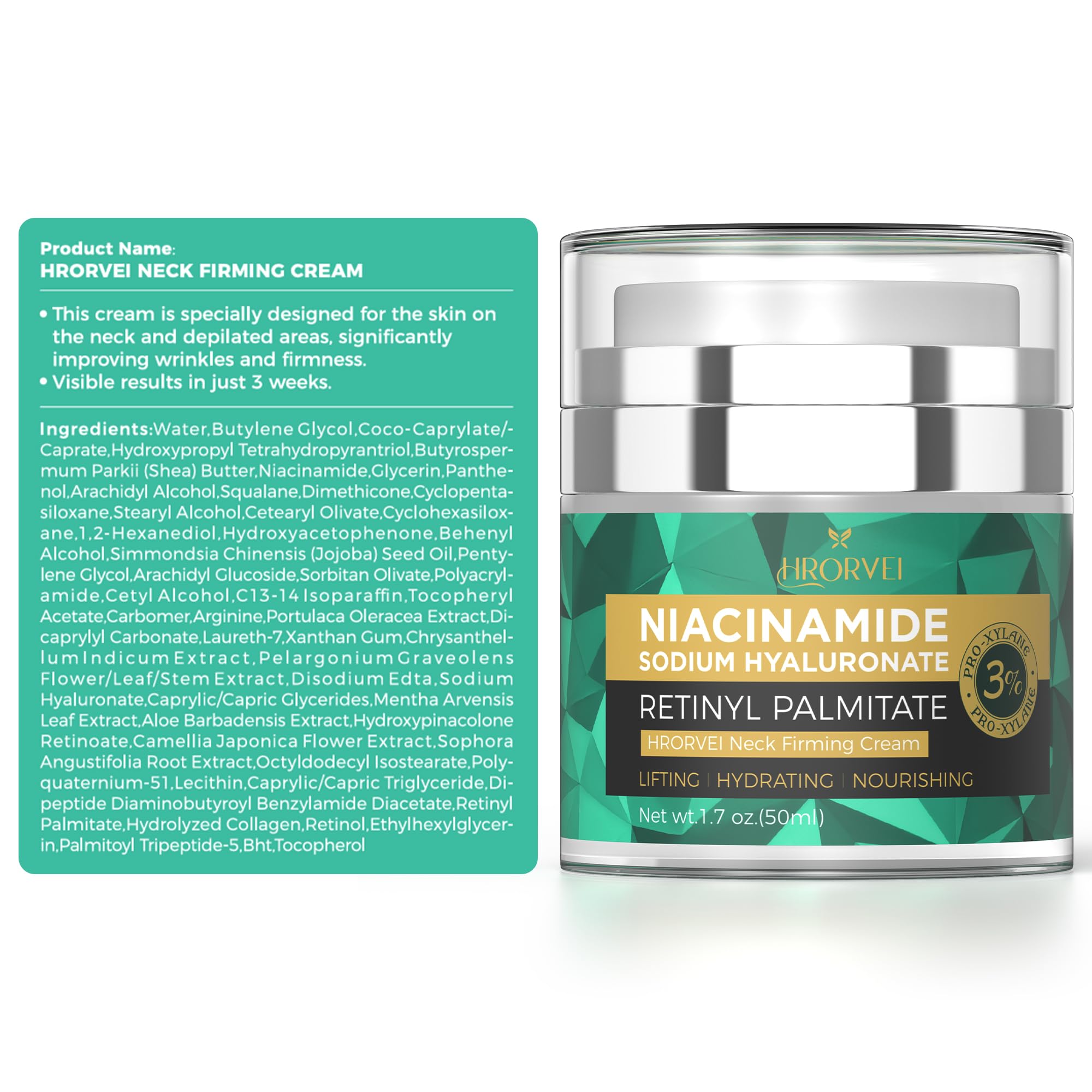 Hrorvei Neck Cream: Retinol, Collagen & Hyaluronic Acid Overnight Firming