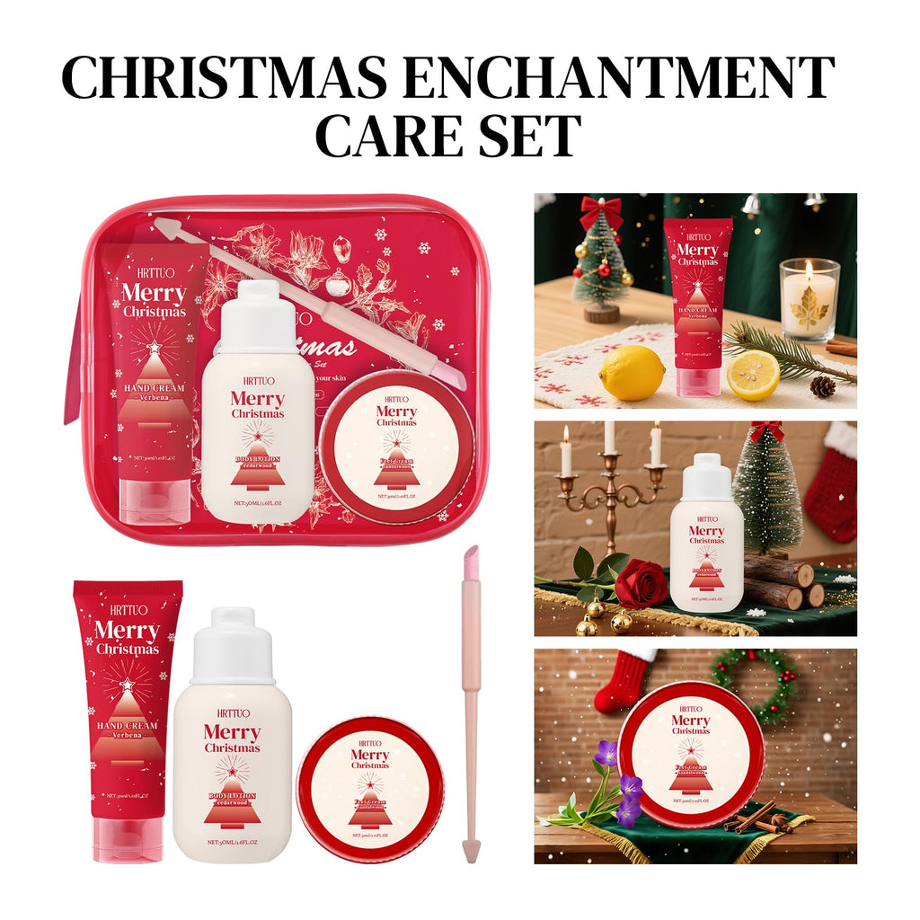 HRTTUO Christmas Body Care Gift Set for Women | Moisturizing Body Lotion, Hand Cream & Foot Cream