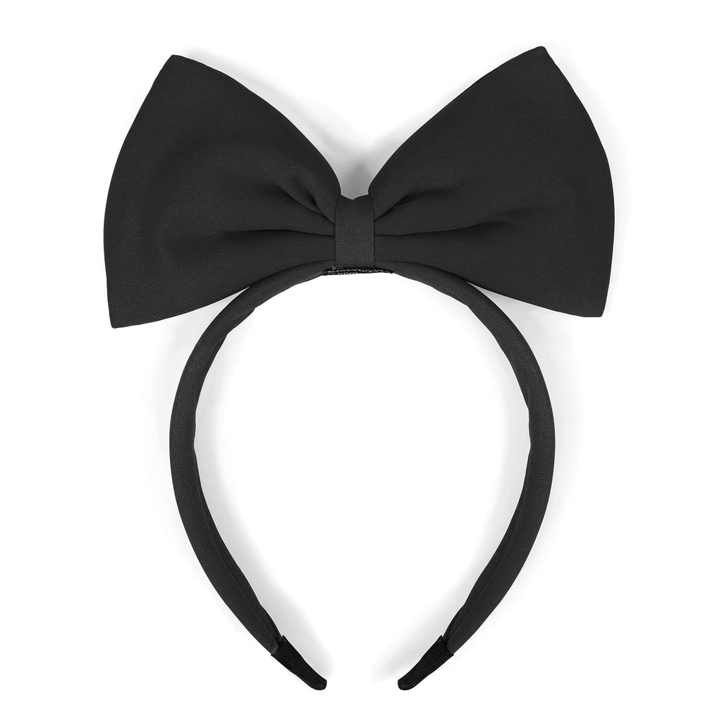 Huachi Black Bow Headband for Women | Cute Big Bow Hair Accessory for Cosplay & Parties