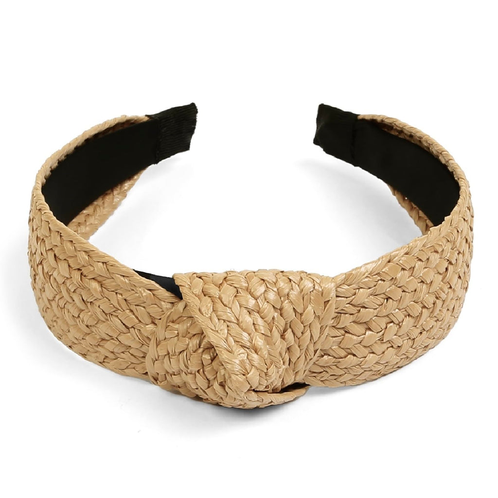 Huachi Knotted Headbands for Women – 3-Pack Boho Straw Hair Accessories