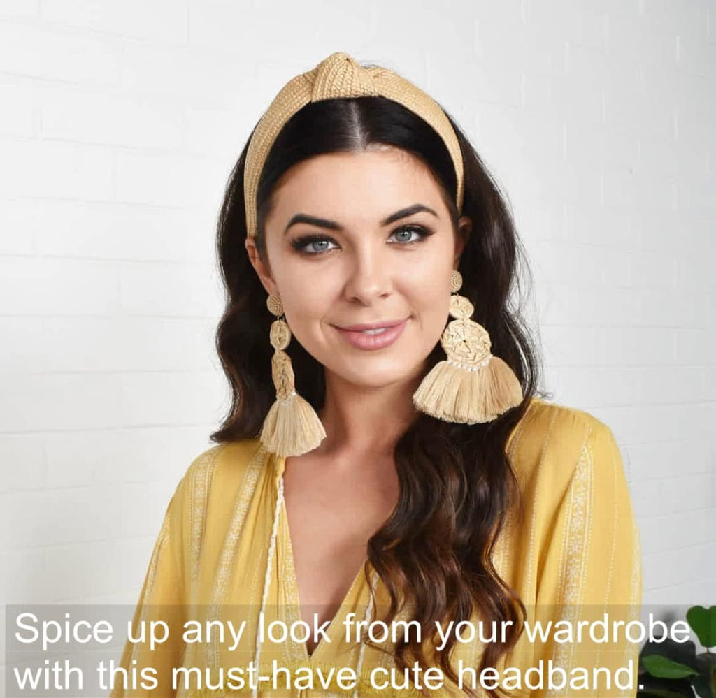Huachi Knotted Headbands for Women – 3-Pack Boho Straw Hair Accessories