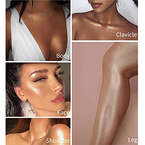HuaQing PHOERA Body Luminizer 2 Pack – Rose Gold & Glistering Bronze, Waterproof Glow
