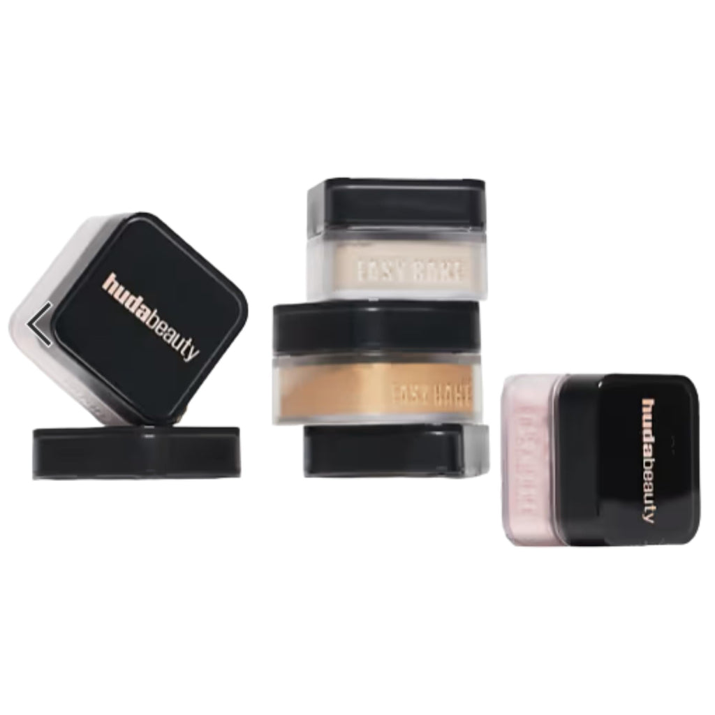 Huda Baby Bake Mini Loose Setting Powder - Kunafa | Deep Tan to Rich Skin Tones | Golden Brightening | .21 oz