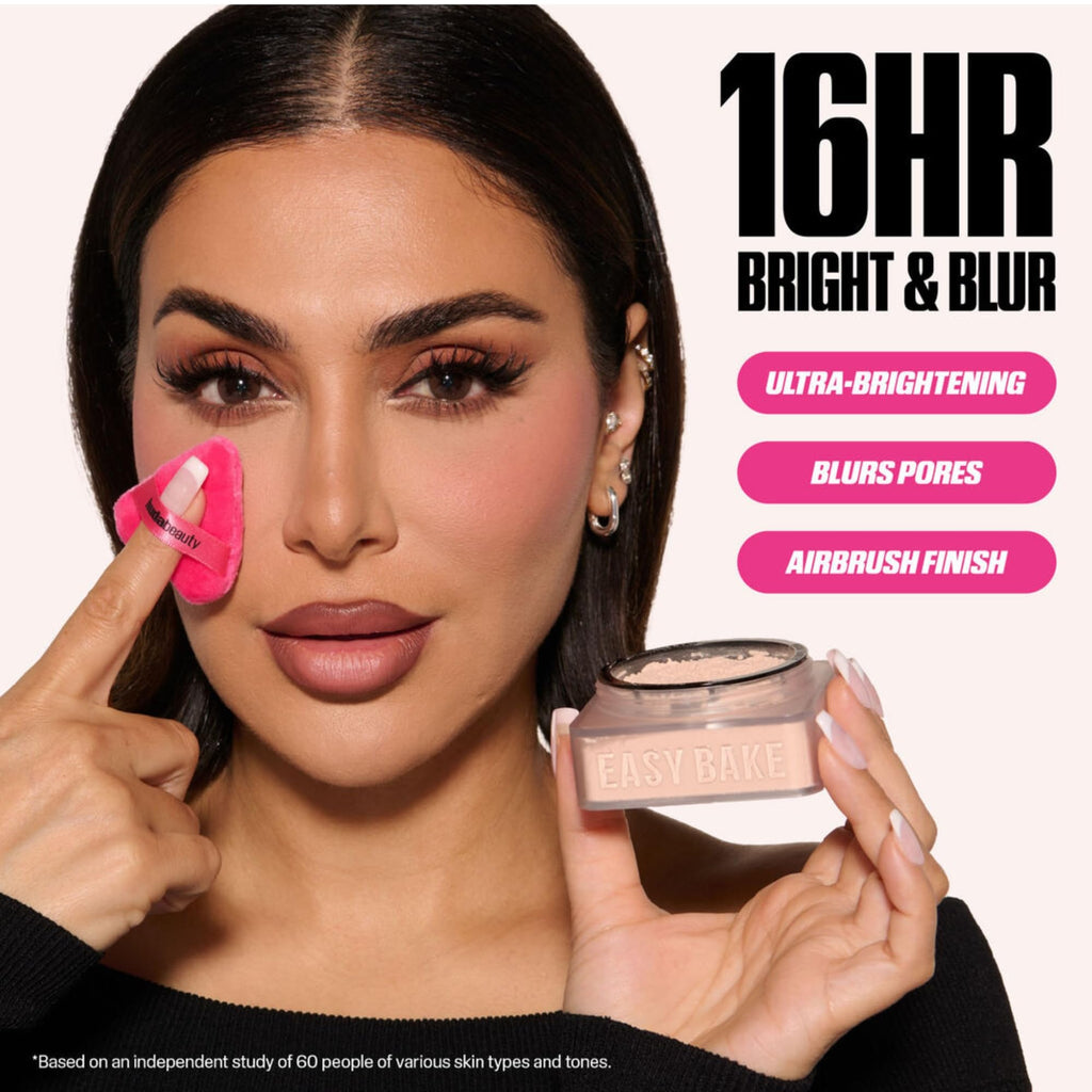Huda Beauty Baby Bake Mini Loose Setting Powder – Pound Cake, 6g (Fair to Tan Skin Tones)