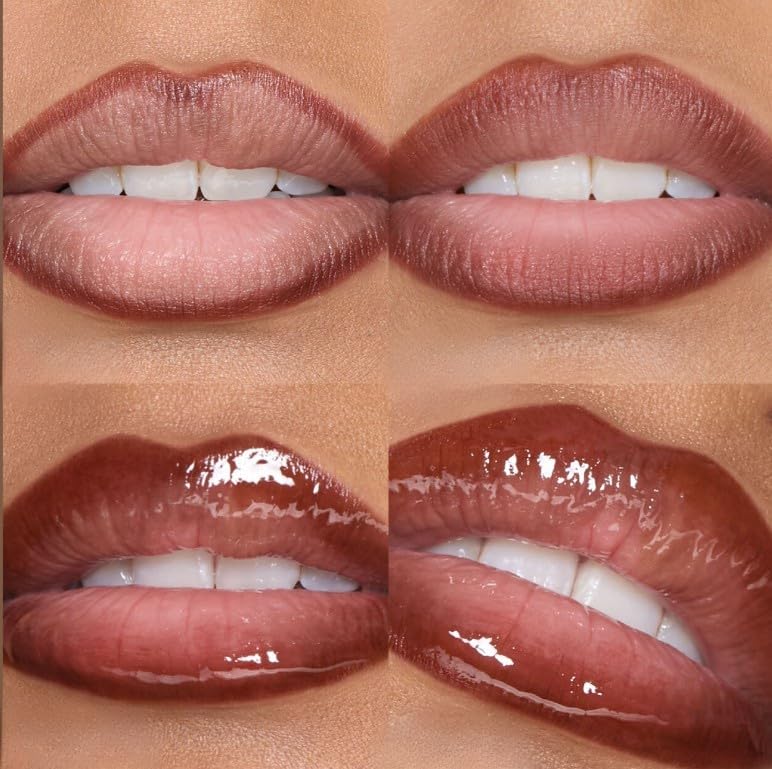 Make Out Sesh Lip Duo by Huda Beauty – Lip Contour Stain & Jelly Oil (Peachy Nudes) Limited Edition