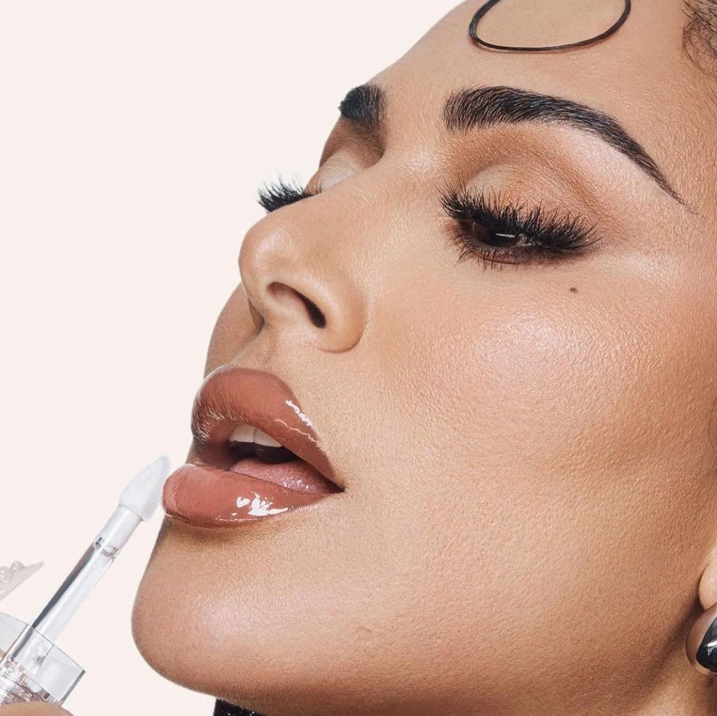 Huda Faux Filler Extra Shine Lip Gloss – Glassy (Clear) | Hydrating, High-Gloss Lip Shine 0.13 fl oz