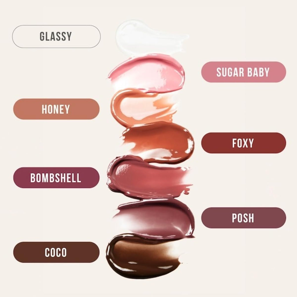 Huda Faux Filler Extra Shine Lip Gloss – Glassy (Clear) | Hydrating, High-Gloss Lip Shine 0.13 fl oz