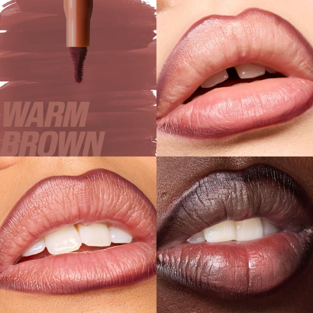 Huda Lip Contour Stain Lip Tint - Warm Brown | 12H Smudge-Proof Lip Color