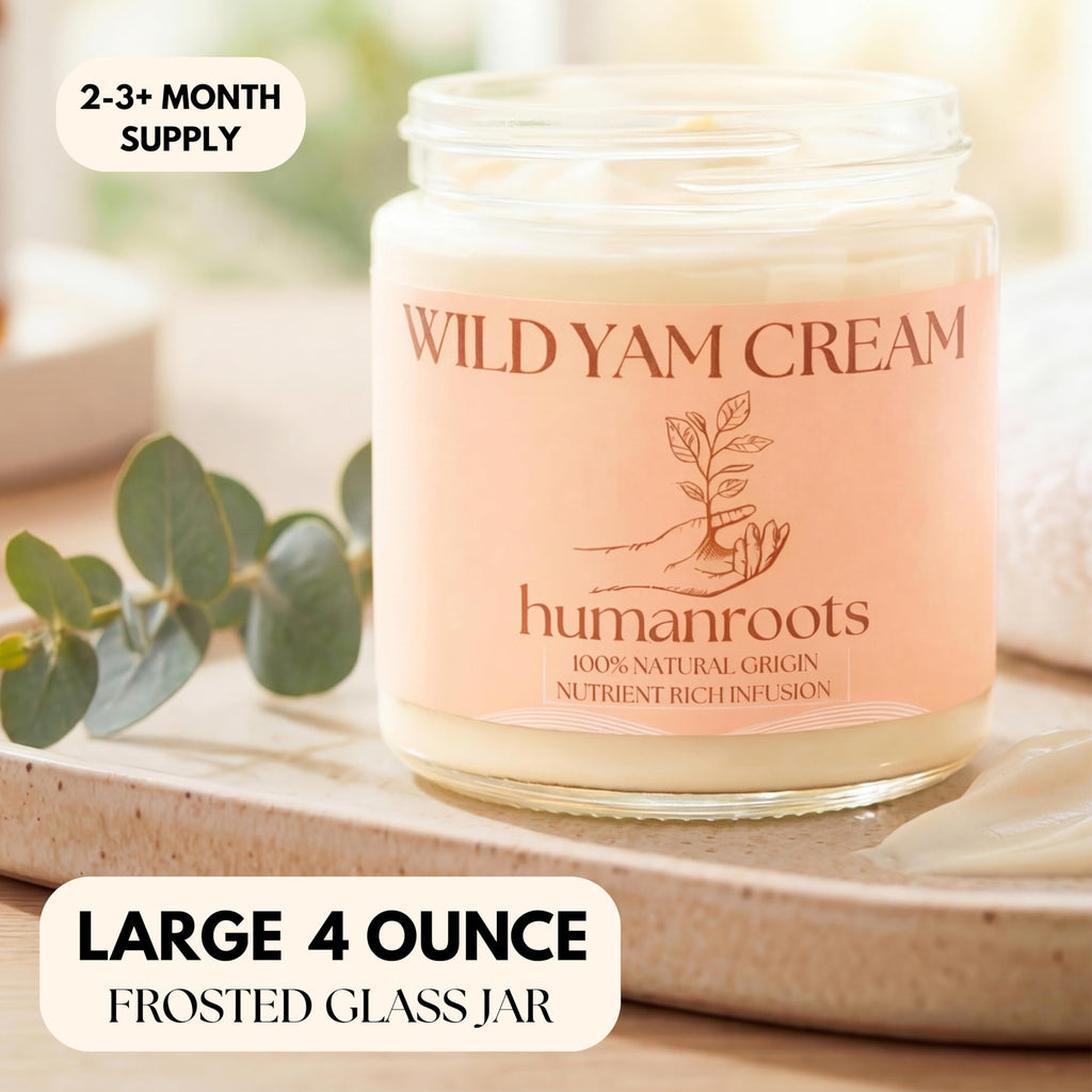 Humanroots Wild Yam Cream for Menopause & PMS — Organic, Unscented 4 oz
