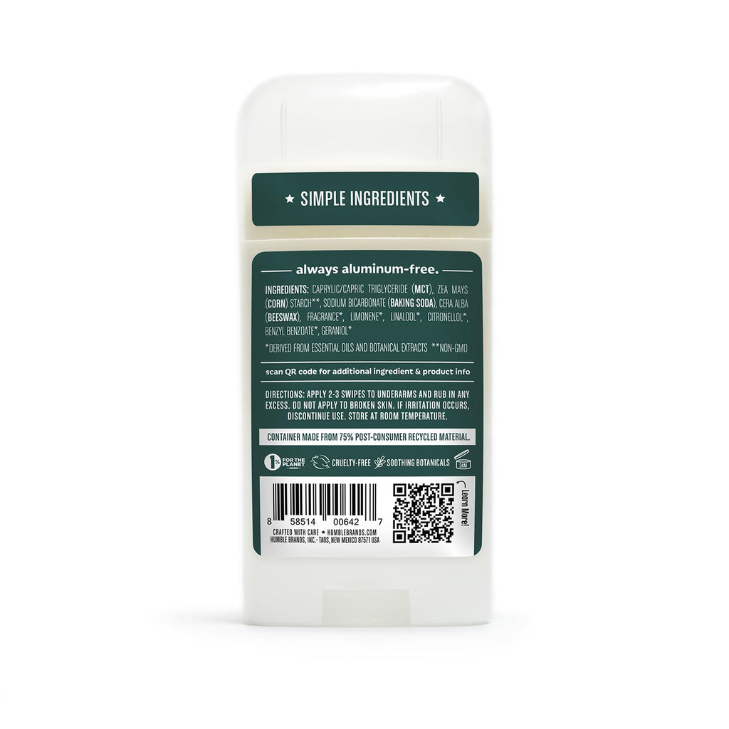HUMBLE BRANDS Original Formula Aluminum-Free Deodorant – Black Spruce, 2.5 oz, 3-Pack