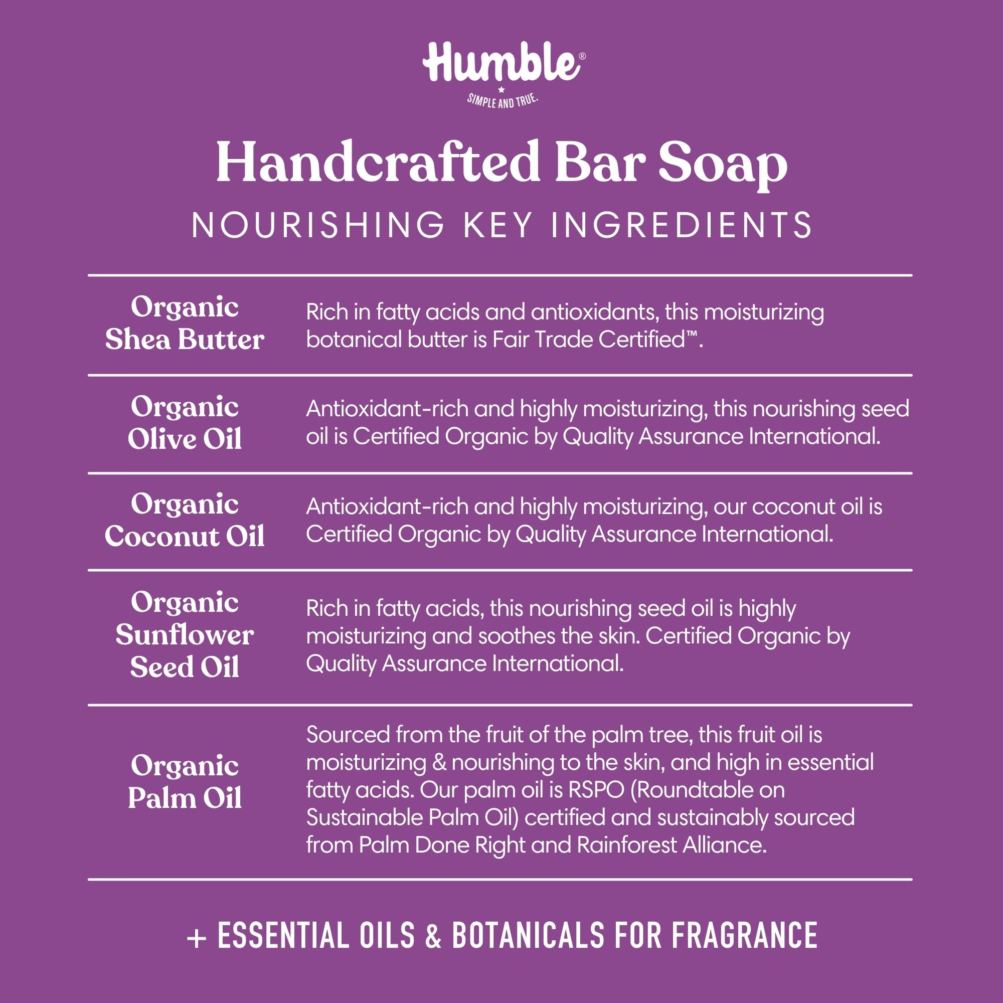 Humble Brands Mountain Lavender Handcrafted Soap – 3 Pack, Cold-Process, Cruelty-Free, Organic