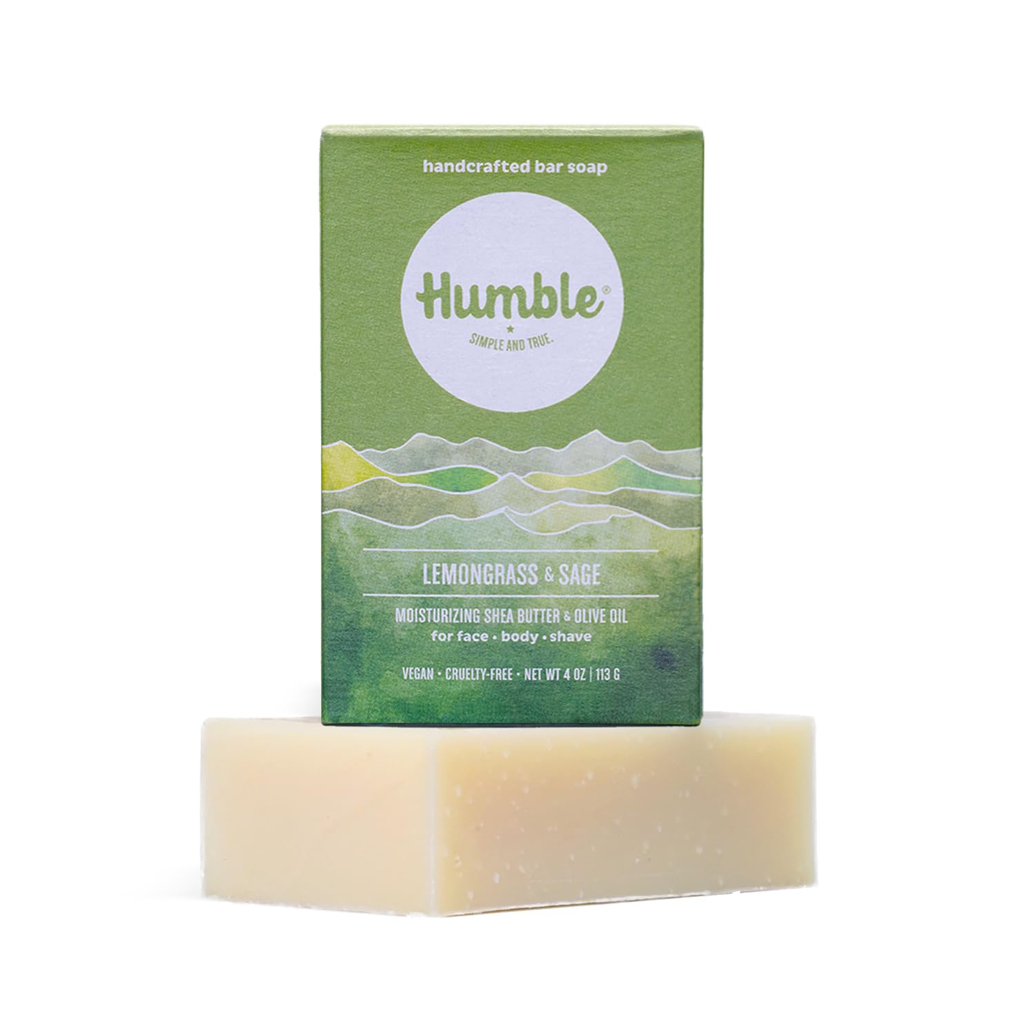 Humble Brands Handcrafted Lemongrass & Sage Soap Bars – Organic Cold Processed, 3 Pack