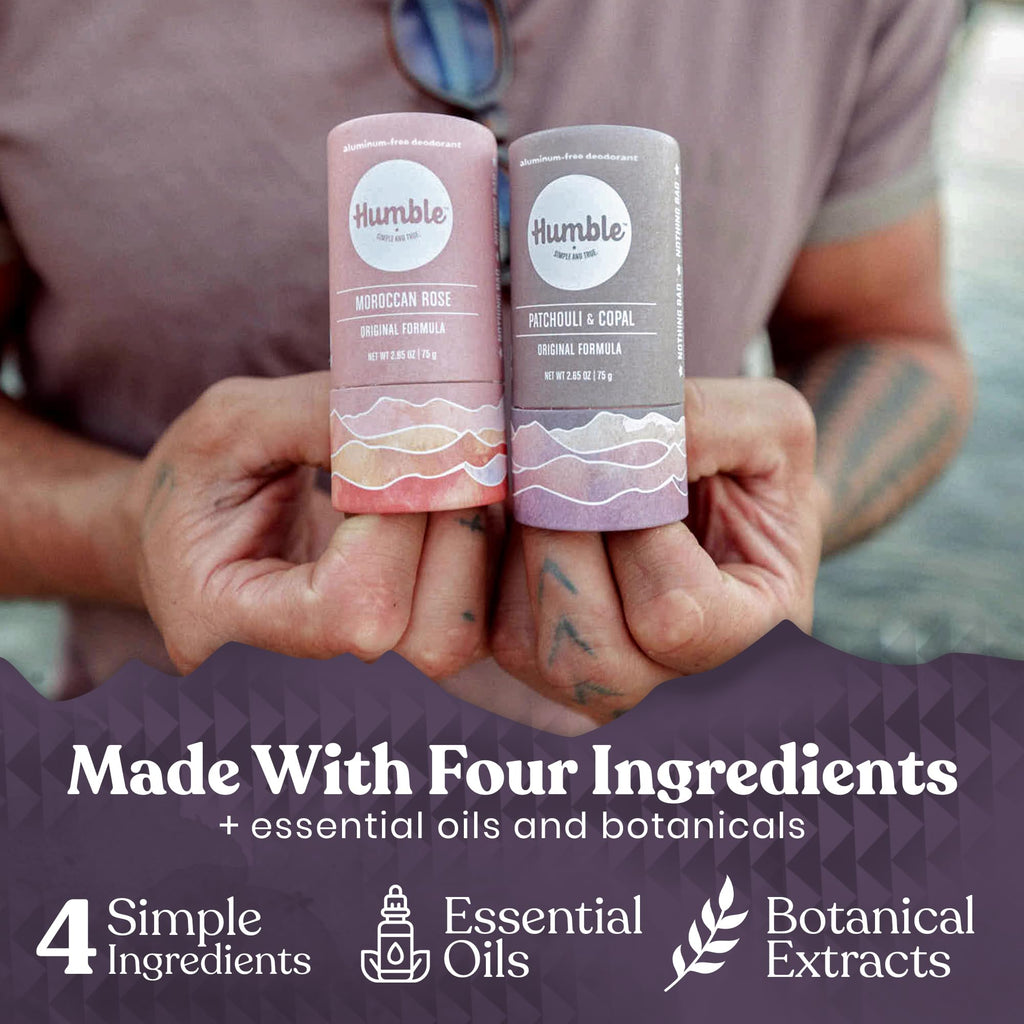 Humble Rockrose & Cedar Deodorant 3 Pack | Aluminum-Free, Plastic-Free
