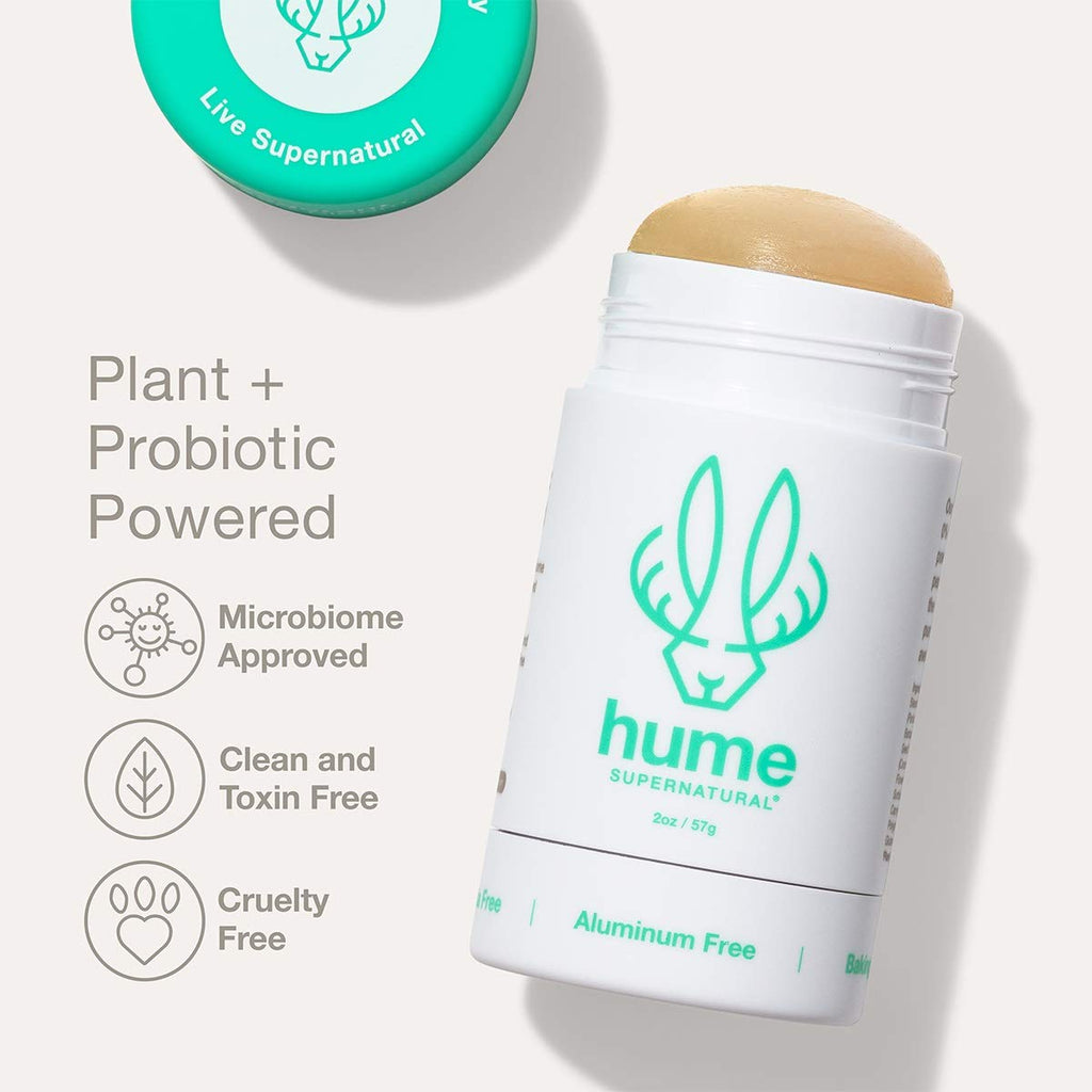 HUME SUPERNATURAL Probiotic Roll-On Deodorant – Aluminum-Free, Desert Bloom, 3-Pack