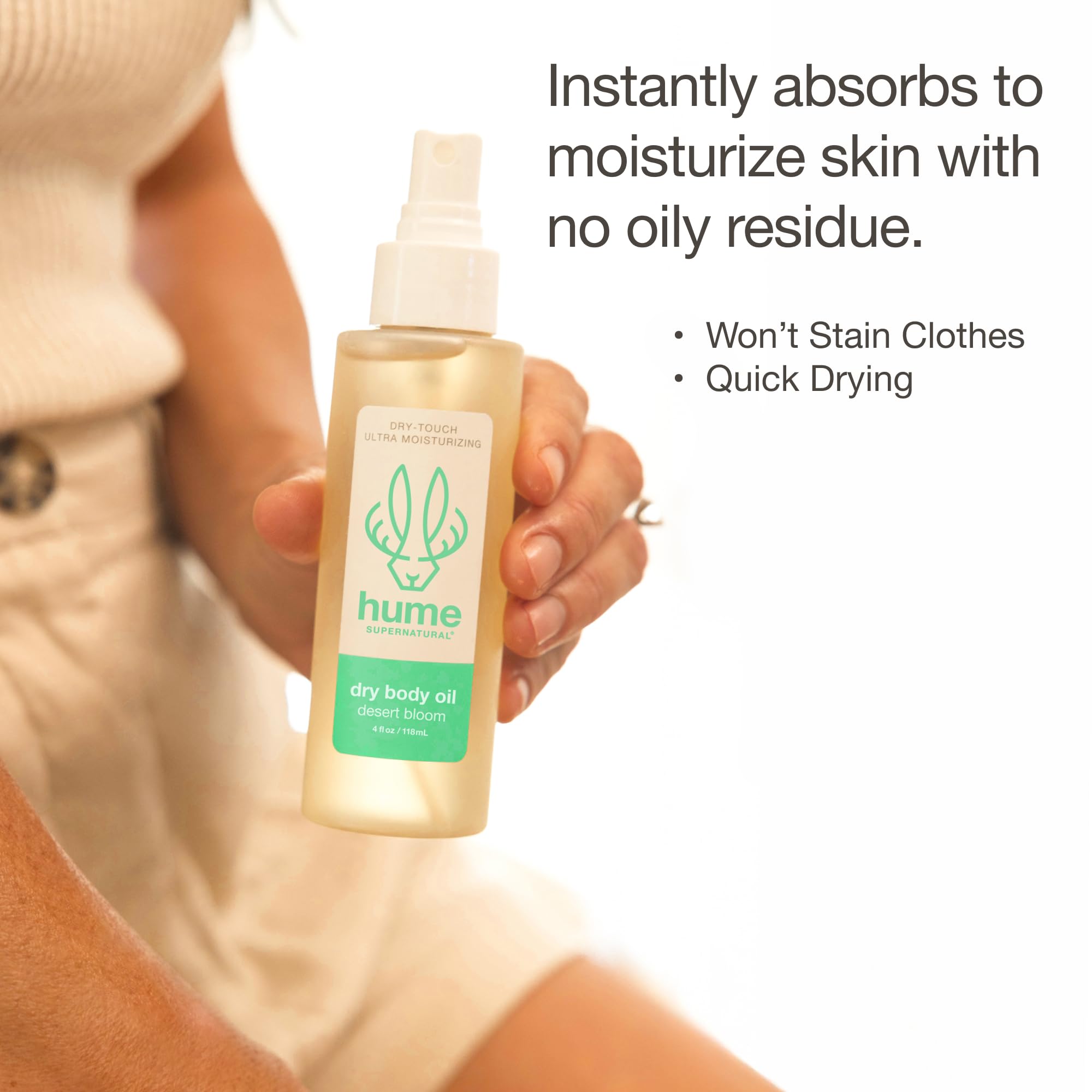 HUME SUPERNATURAL Dry Body Oil Spray – Desert Bloom, 2-Pack | Deep Hydration & Glow