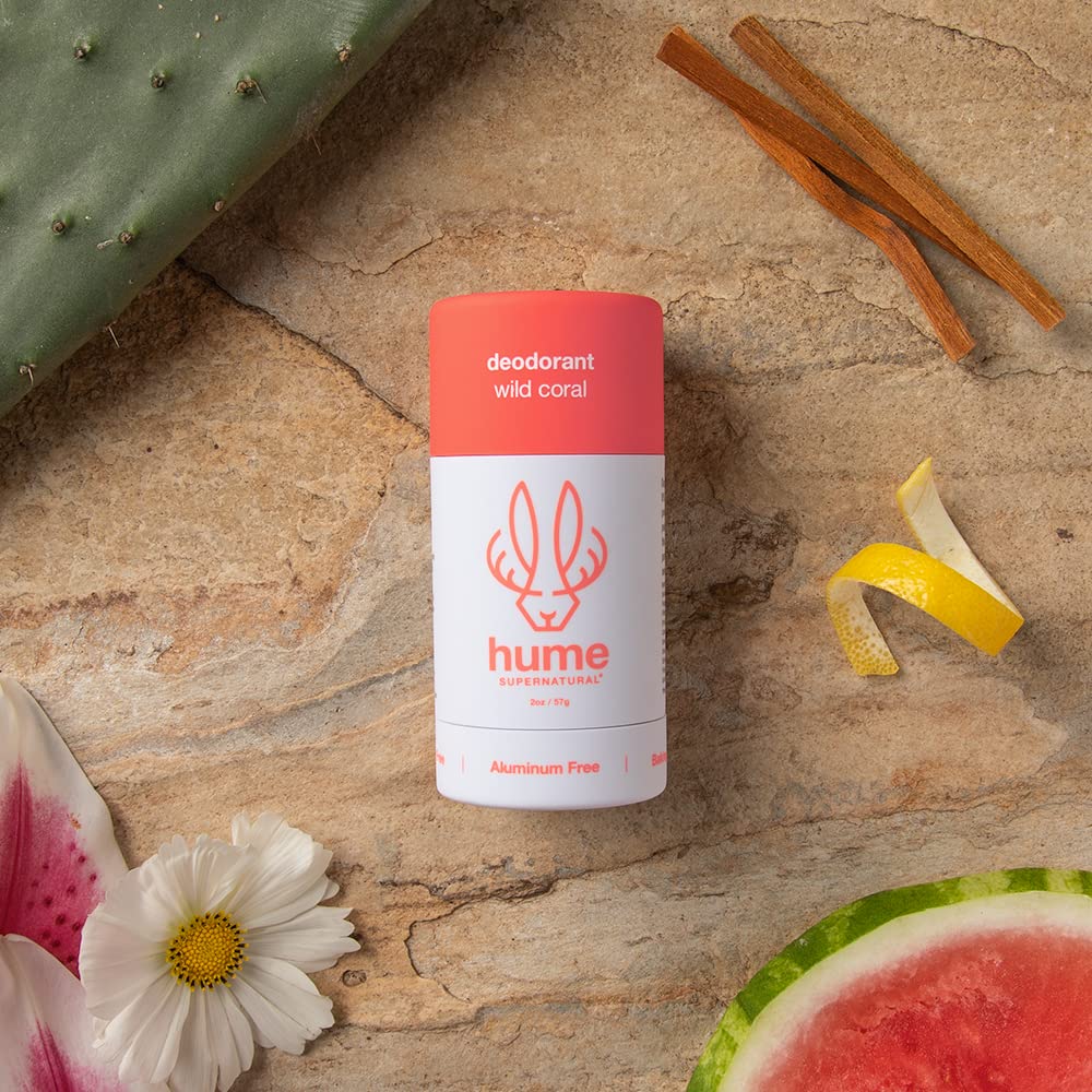 Hume Supernatural Aluminum Free Deodorant for Women & Men – Probiotic Plant-Based Formula | Wild Coral