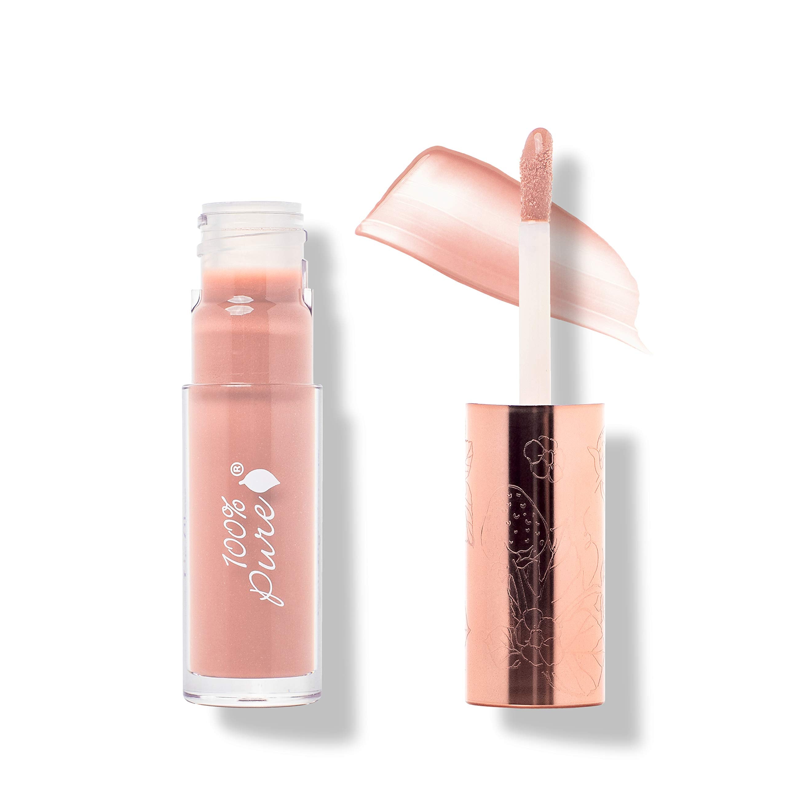 100% PURE Lip Gloss Naked — Fruit Pigmented, Warm Peachy Nude, High Shine