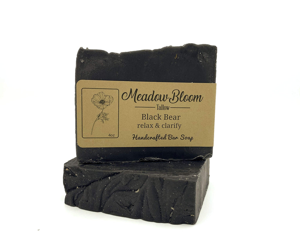 Hunter Cattle Co. HC Meadow Bloom Tallow Bar Soap – Charcoal 2-Pack | All-Natural 100% Grass-Fed Tallow Handmade Soap