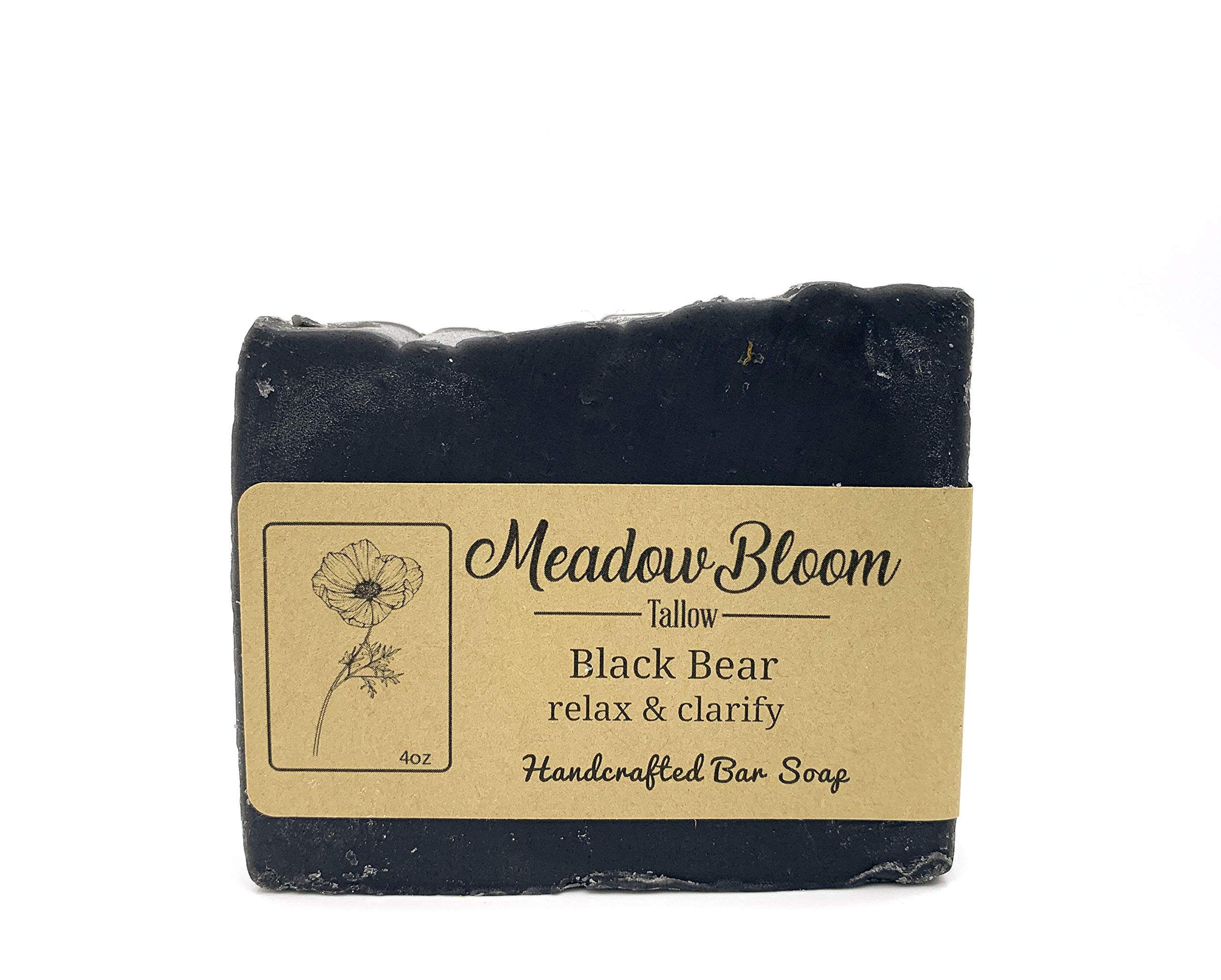 Hunter Cattle Co. HC Meadow Bloom Tallow Bar Soap – Charcoal 2-Pack | All-Natural 100% Grass-Fed Tallow Handmade Soap