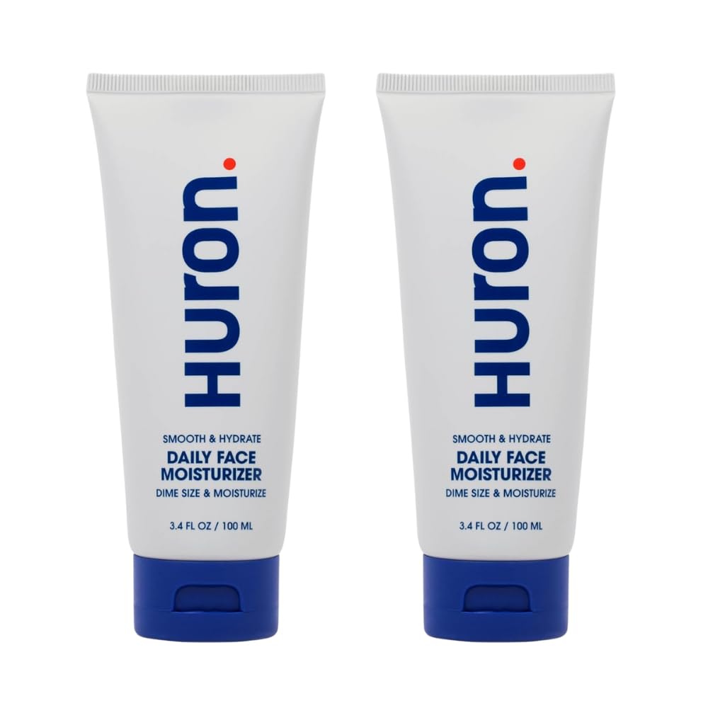 Huron Men’s Face Moisturizer – Lightweight Cooling Hydration, 2x3.4 oz, Vegan