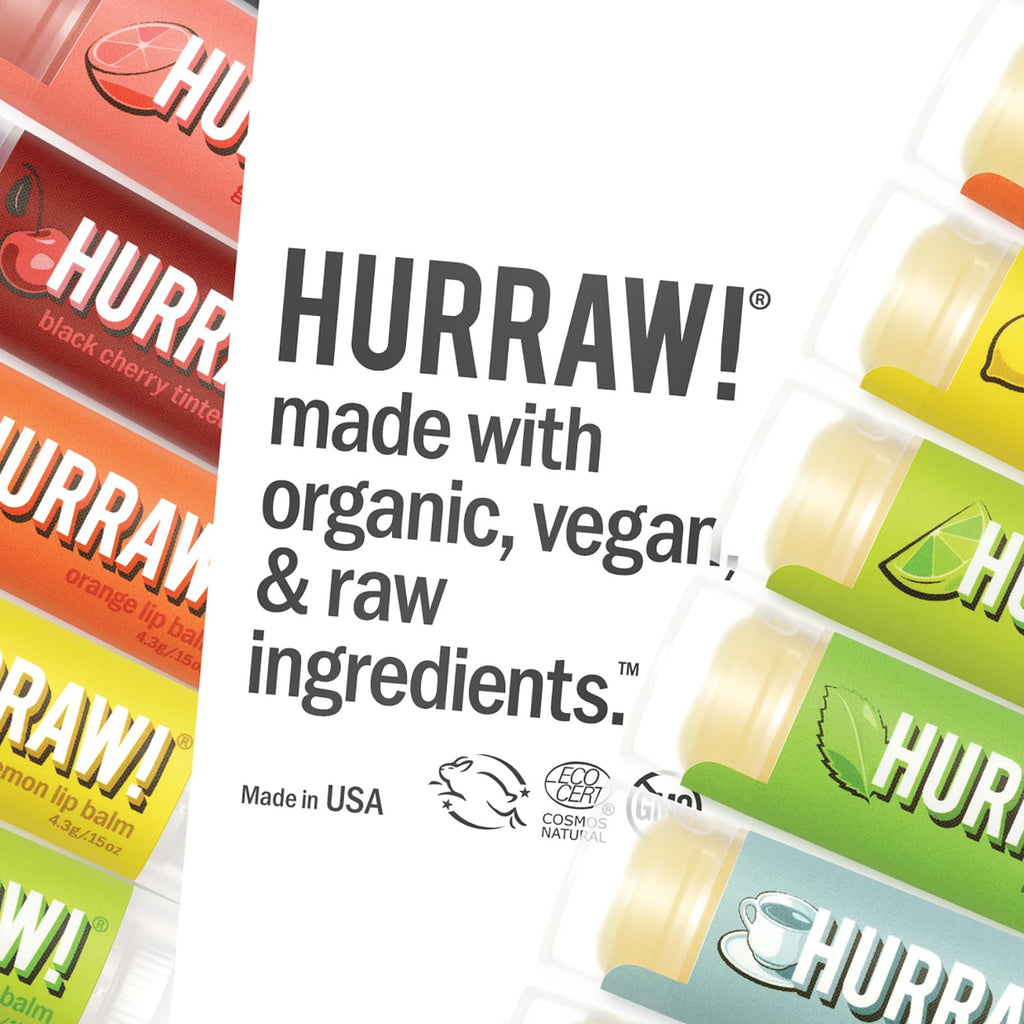 Hurraw! Lip Balms Staff Favorites 6-Pack – Organic, Vegan, All-Natural (Made in USA)