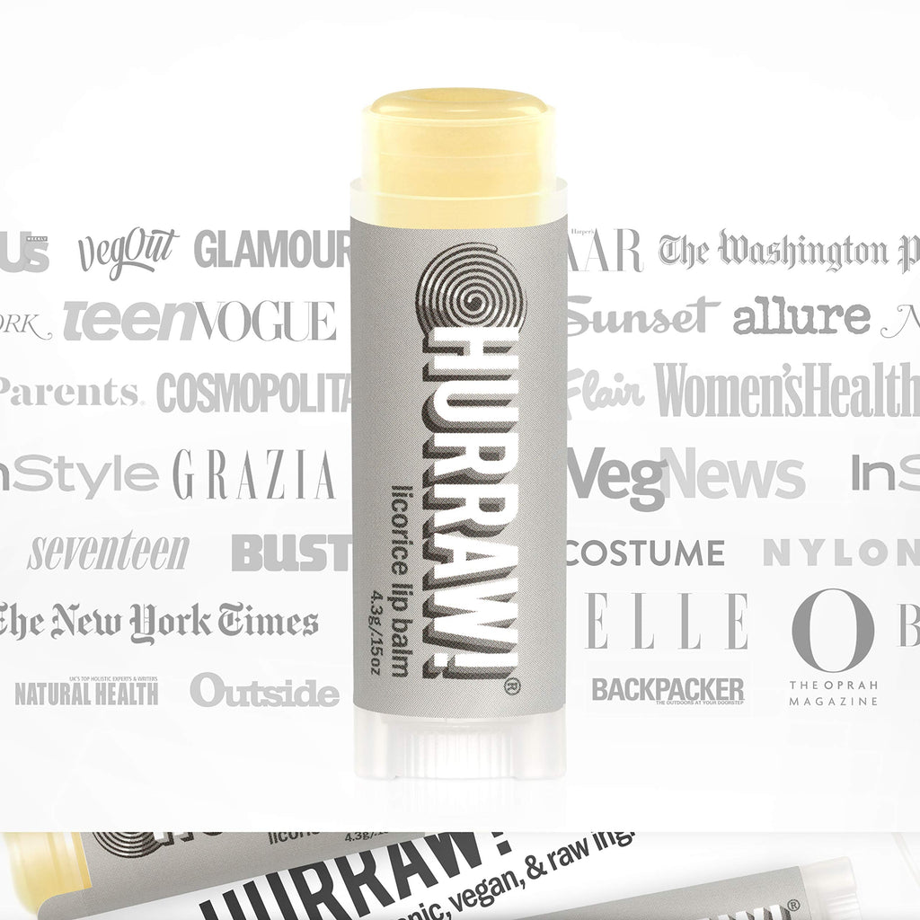 Hurraw! Licorice Lip Balm 4 Pack – Organic, Vegan, Cruelty-Free, Made in USA