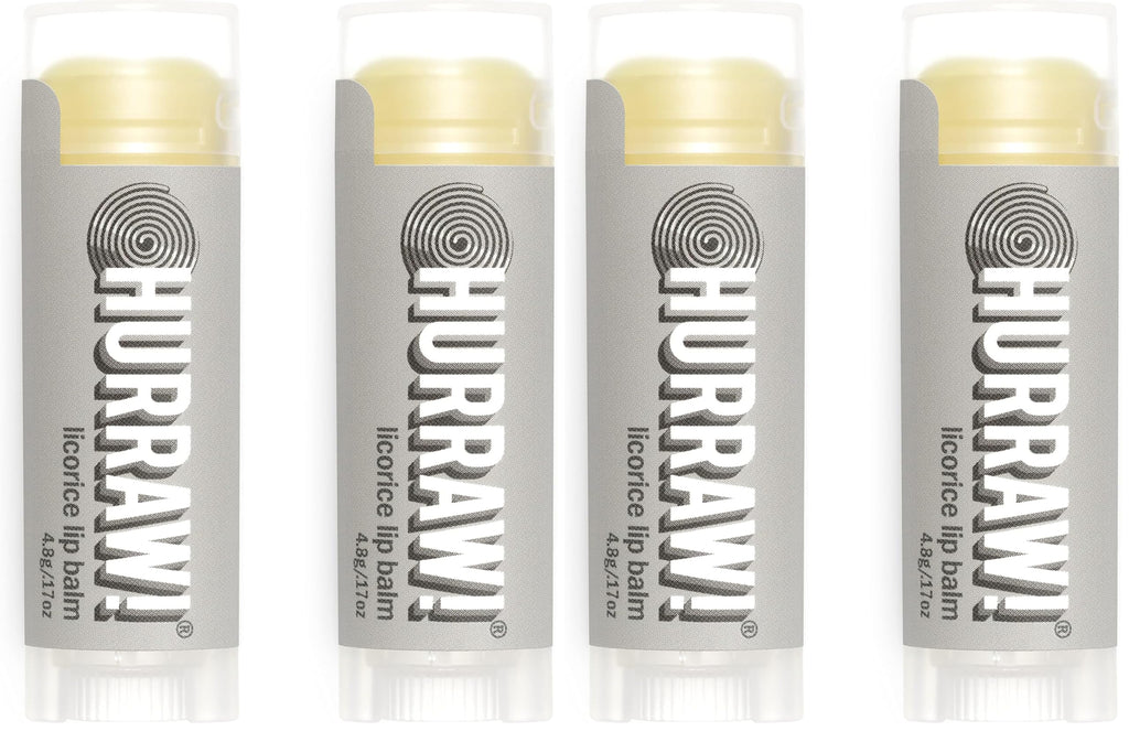 Hurraw! Licorice Lip Balm 4 Pack – Organic, Vegan, Cruelty-Free, Made in USA