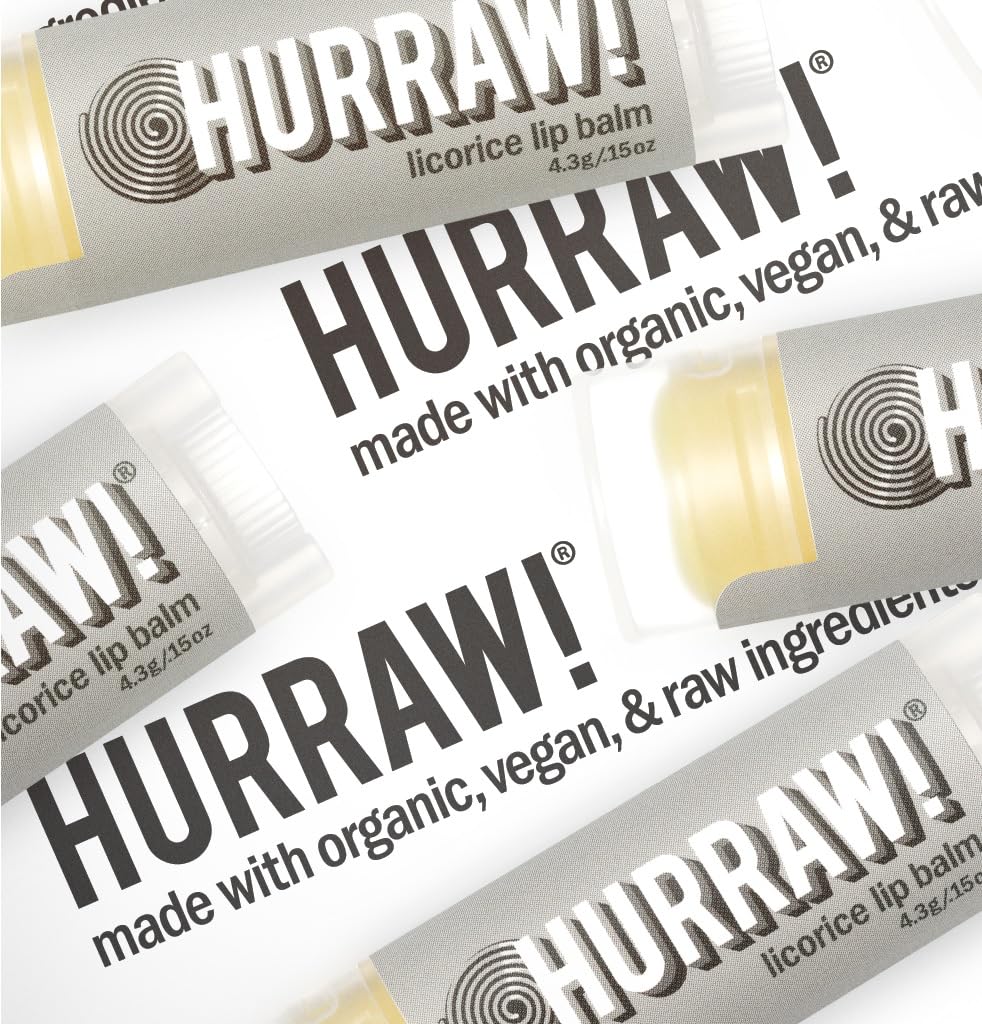 Hurraw! Licorice Lip Balm 4 Pack – Organic, Vegan, Cruelty-Free, Made in USA