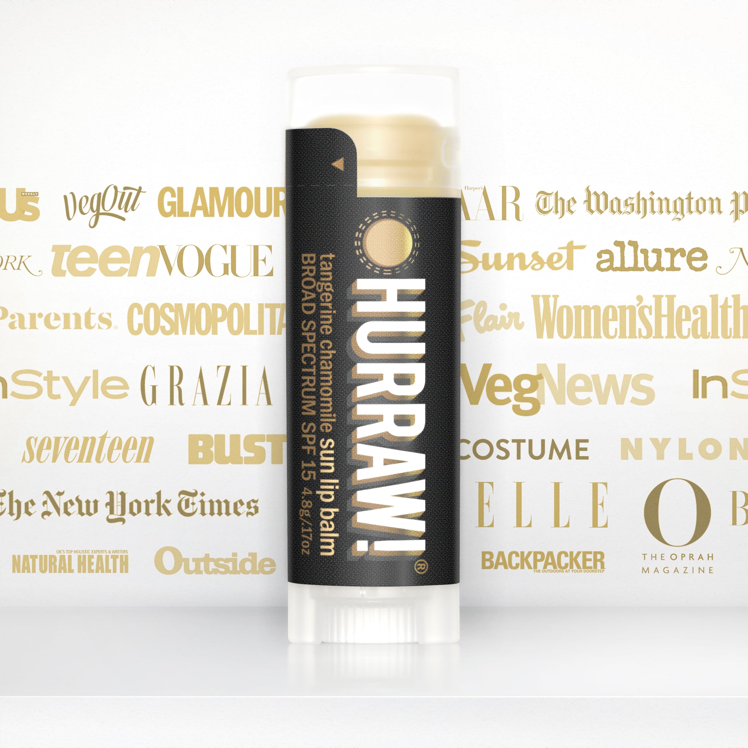 Hurraw! Sun Lip Balm SPF 15 – Tangerine & Chamomile (2-Pack) Organic, Vegan, Gluten Free | Zinc Oxide Protection