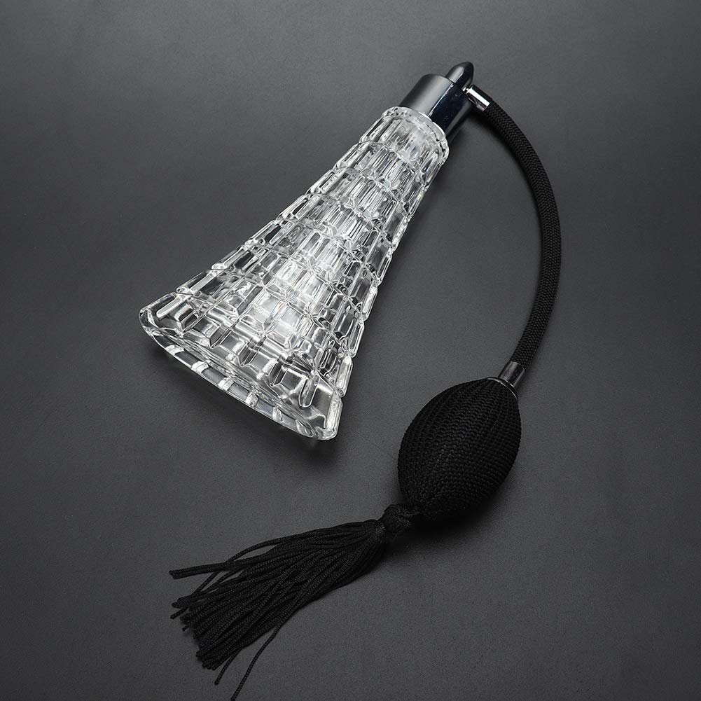 HURRISE 75ml Refillable Vintage Perfume Bottle with Black Tassel – Glass Atomizer