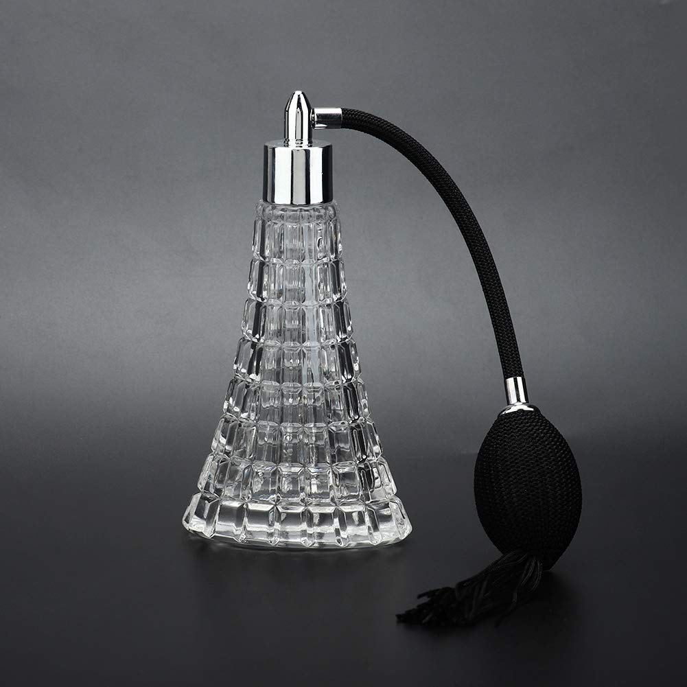 HURRISE 75ml Refillable Vintage Perfume Bottle with Black Tassel – Glass Atomizer
