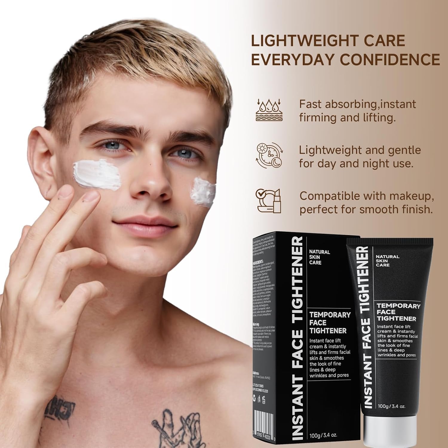 HUSPUR Face Tightener - Instant Lift Cream for Skin Firming | 3.4 oz